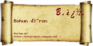 Bohun Áron névjegykártya